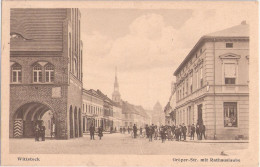 WITTSTOCK Gröperstrasse Mit Rathauslaube Geschäfte Wachhäuschen 7.4.1927 Gelaufen - Wittstock