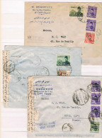 Egipto. Tres Cartas Con Censuras Y Dirigidas A Paris - Covers & Documents