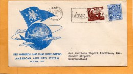 Ireland First Flight Chicago London American Airlines System 1945 Air Mail Cover - Poste Aérienne