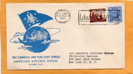 Ireland First Flight Chicago London American Airlines System 1945 Air Mail Cover - Luftpost