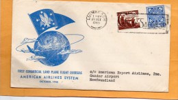 Ireland First Flight Chicago London American Airlines System 1945 Air Mail Cover - Aéreo