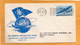 USA First Flight Chicago London American Airlines System 1945 Air Mail Cover - 2c. 1941-1960 Briefe U. Dokumente