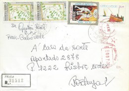 TIMBRES - STAMPS - LETTRE RECOMMANDÉE - CAP VERT / CAPE VERDE - J.O. SEUL 1988 ET AUTRES - OBLIT. MÉCANICIEN ET MANUEL - Cape Verde