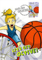 AUSTRALIA MAXICARD CARTOON WOMAN BASKETBALL SPORT $0.55 STAMP DATED 06-10-2009 CTO SG?READ DESCRIPTION!! - Covers & Documents