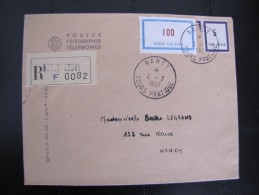 Enveloppe Recommandées Fictifs Nancy 2 Juillet 1960 Des Cours D'instruction Ptt - Lehrkurse
