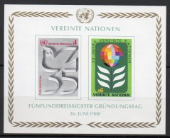 Nations Unies (Vienne) - Bloc Feuillet - 1980 - Yvert N° BF 1 ** - Blokken & Velletjes