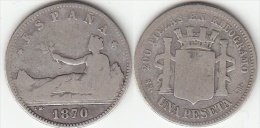 1 PESETA DE PLATA (SILVER) ESPAÑA DE 1870 - 50 Centesimi