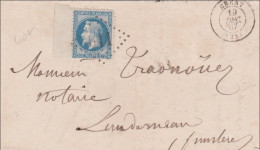 1867 - 20c EMPIRE LAURE Avec BORD De FEUILLE Sur LETTRE De BREST (FINISTERE) - 1863-1870 Napoléon III Lauré