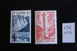 Andorre Français : Années 1955-58 - Paysages De La Principauté - Y.T. 138-146 - Neuf (*) Mint (MLH) - Neufs