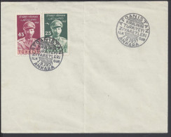 TURQUIE - 1957 -  ENVELOPPE COMMEMORATIVE DE LA VENUE DU ROI D'AFGHANISTAN EN TURQUIE - - Briefe U. Dokumente