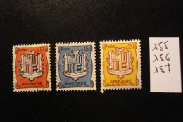 Andorre Français - Années 1961-71 - Armoiries - Y.T. 155/157 - Oblitéré - Used - Gestempeld - Used Stamps