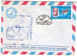 First Transpolar Passenger Flight  25 Years. 1985 - Vuelos Polares