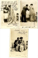 COUPLE AVEC BEBE  -  LOT 3 CARTES ANCIENNES  -  EDITION  ITALIE - Collections, Lots & Series
