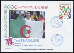 ALGERIE ALGERIA 2013  - FDC - Athletics - Gold Medallist - Comité Olympique Algérien Makhloufi Athletism - Summer 2012: London