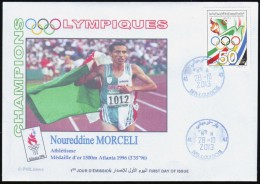 ALGERIE ALGERIA 2013  - FDC - Athletics - Gold Medallist - Comité Olympique Algérien Morceli Athletism - Ete 1996: Atlanta