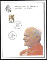 Carte-souvenir De La Visite Du Pape Jean-Paul II En Belgique - 1030 Bruxelles - Cartes Souvenir – Emissions Communes [HK]