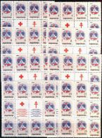 YUGOSLAVIA - JUGOSLAVIA  - TBC  TAX - RED CROSS  - SET + LABELS In Bl. 9x  - **MNH - 1987 - RARE - Portomarken
