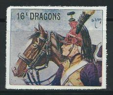 Vignette DELANDRE France 16 ème Régt De Dragons 1914 18 WWI WW1 FRANCE Cinderella Poster Stamp - Military Heritage