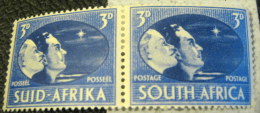 South Africa 1945 Victory Man And Woman Star Gazing 3d X2 - Mint - Unused Stamps