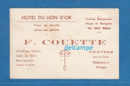 Carte Ancienne - CONTRES - Hotel Du Lion D´ Or - F. Couette - Place Du Marché - Contres