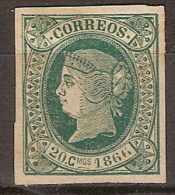 Isla De Cuba 015 (*) Isabel II. 1866. Sin Goma - Kuba (1874-1898)