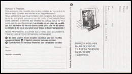 B1-003C- Carte Pétition Avec Pseudo Timbre Marianne De Beaujard. - Pseudo-entiers Privés