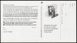 B1-003B- Carte Pétition Avec Pseudo Timbre Marianne De Beaujard. - Pseudo-entiers Privés