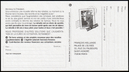 B1-003G- Carte Pétition Avec Pseudo Timbre Marianne De Beaujard. - Private Stationery