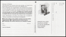 B1-003D- Carte Pétition Avec Pseudo Timbre Marianne De Beaujard. - Enteros Privados