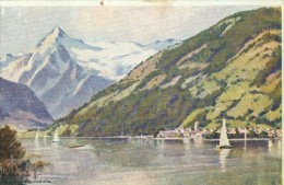 Künstlerkarte Zell Am See H. Jung Pinx. Segelboote 25.7.1927 - Zell Am See