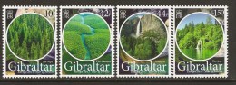 GIBRALTAR- EUROPA 2011 - TEMA ANUAL " LOS BOSQUES"- SÉRIE 4 V   - DENTADOS - 2011