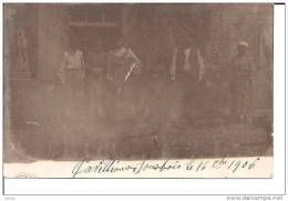 CARTE PHOTO PAVILLON SOUS BOIS LE 16 OCTOBRE 1906,PERSONNAGES FLOUE REF 5170 - Les Pavillons Sous Bois