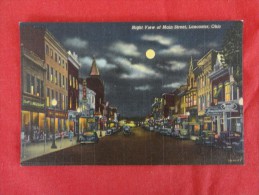 Lancaster Ohio Night View Main Street With Moon  Not Mailed Ref 1220 - Other & Unclassified