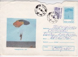 Romania ; 1994 ; Sport ; Parachutting ; Parachute R.L. 12/2  ; Pre-paid Envelope  ; Used - Fallschirmspringen