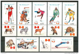 1988 Nicaragua "Calgary 88" Giochi Olimpici Olympic Games Jeux Olympiques Set MNH** B529 - Winter 1988: Calgary