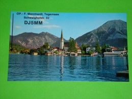 Germany,Tagernsee,church,cathedrale,lake,town View,radioamateur Club,QSL Postcard - Tegernsee