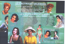 Congo Rep Démocratique BL 428/31 **  (MNH)    "Les Actrices Célèbres"  Série Complète - Neufs