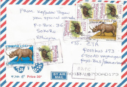 Ethiopia 2012 Sokoru Postal Agency Rhino Bushbuck Cover - Ethiopie