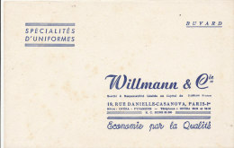 BU 834 A / BUVARD -   SPECIALITES D'UNIFORMES  WILLMAN & Cie  PARIS - Textile & Clothing