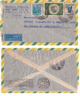 Busta Commerciale Posta Aerea Par Avion Viaggiata 1949 Brasile Roma Francobolli Brasiliani 1946/1948 - Cartas & Documentos