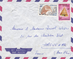 11401# VAUTOUR FAUVE COQUILLAGE LETTRE Obl DJIBOUTI COTE FRANCAISE DES SOMALIS 1963 HAGUENAU BAS RHIN - Briefe U. Dokumente