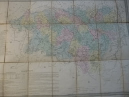 Carte Entoilée  Des Basses-Pyrénées (Pyrénées Atlantiques) - Années 1830/40 (?) - Topographische Karten