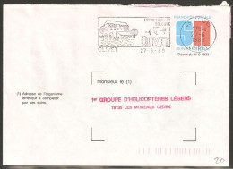 France Enveloppe Franchise Postale Service National Oblitéré D'Olivet  27 Juin 1989 à Destination 1er Groupe D'hélico - Sonderganzsachen
