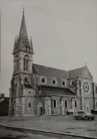 53 LANDIVY  CARTE PHOTO  L'EGLISE  EPREUVE   AVEC SON NEGATIF D´ORIGINE POUR EDITION DE LA CARTE - Landivy