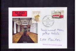 Slowenien / Slovenia 2001 100 Years Of Tramway On Priority Letter  FDC - Tranvie