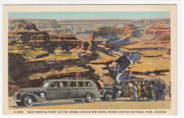Touring Cars Bus Grand Canyon Arizona Fred Harvey Linen Postcard - Grand Canyon