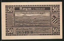 Billet De Nécessité Hoym In Anhalt 1921, 50 Pfennig, Stadtwappen Et Ortsmotiv Um 1700, Châteauportal - [11] Lokale Uitgaven