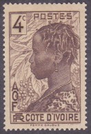 Cote D'Ivoire - N° 111 * Femme Baoulé 4c Brun - Ongebruikt