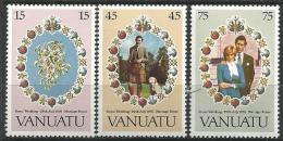 Vanuatu YT 628 à 630 " Mariage Royal " 1981 Neuf** - Vanuatu (1980-...)