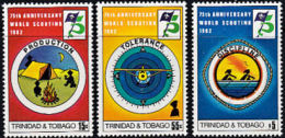 C0350 TRINIDAD & TOBAGO 1982, SG 603-5 75th Anniv Scouting (Scouts)  MNH - Trinité & Tobago (1962-...)